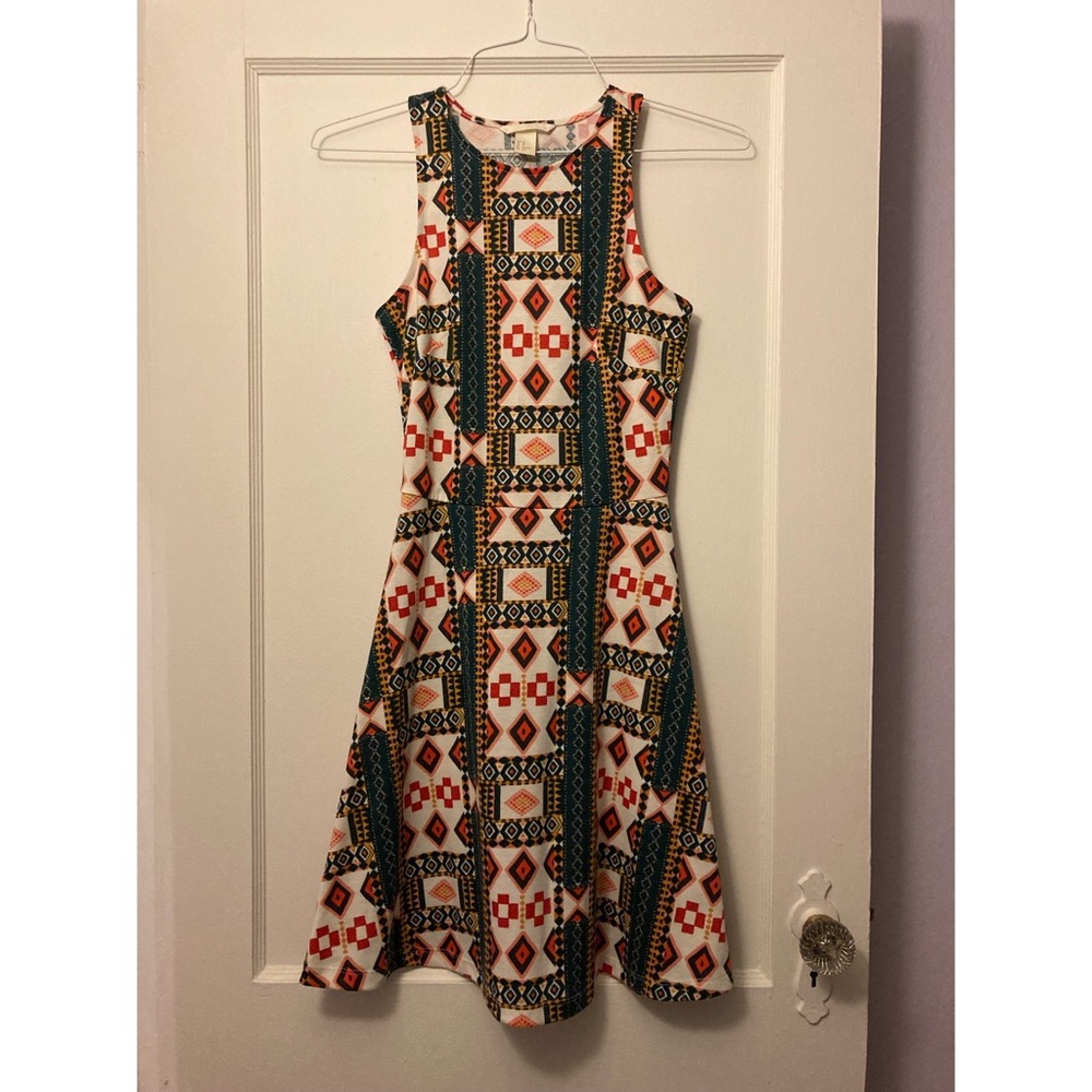 H&M racerback multicolor print dress XS